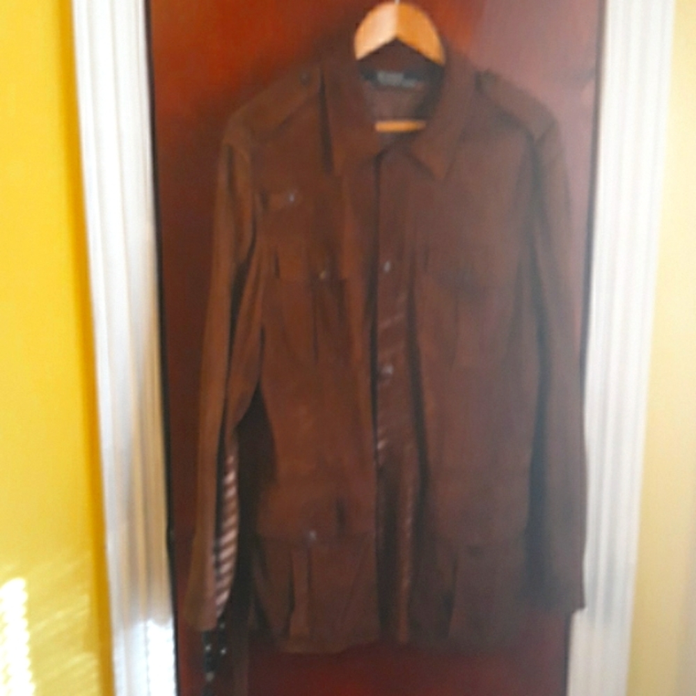 Carmel color Polo,Ralph Lauren suede safari jacket size large